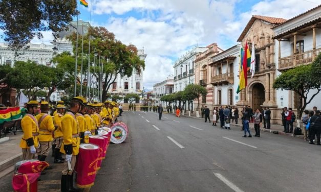 SEGURIDAD REFORZADA EN SUCRE POR EL ACTO DE ENTREGA DE CREDENCIALES PRESIDENCIALES