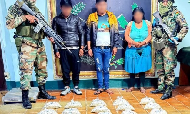 UMOPAR INTERCEPTA VEHÍCULO CON 25 BOLSAS DE PASTA BASE EN CHAPARE