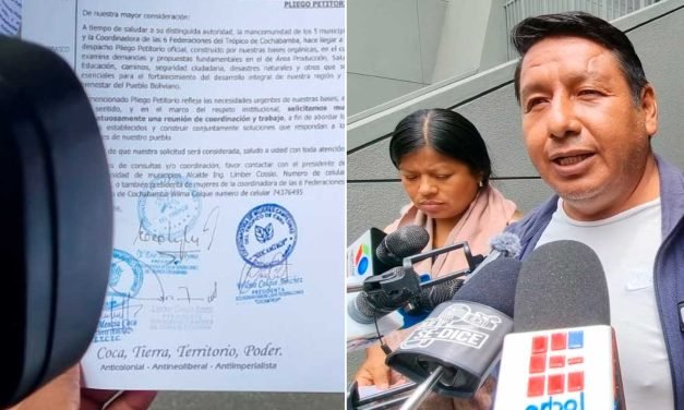 MORALES Y LÍDERES DEL TRÓPICO PRESENTAN DEMANDAS AL GOBIERNO Y BUSCAN DIÁLOGO CON PAZ