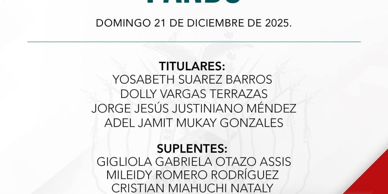 DIPUTADOS ELIGEN A CUATRO VOCALES TITULARES DEL TED PANDO CON DOS TERCIOS DE VOTOS