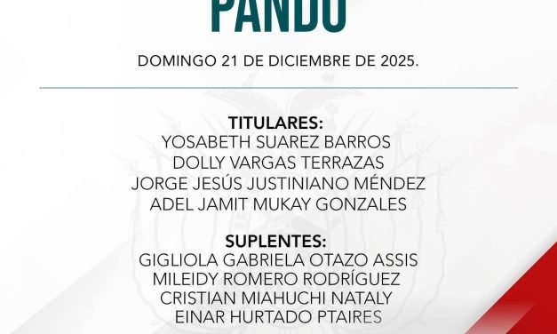 DIPUTADOS ELIGEN A CUATRO VOCALES TITULARES DEL TED PANDO CON DOS TERCIOS DE VOTOS