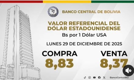 BCB PUBLICA DÓLAR REFERENCIAL: BS 8,83 COMPRA Y BS 8,37 VENTA