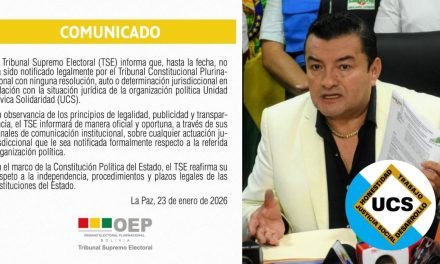 TSE ACLARA QUE NO FUE NOTIFICADO POR EL TCP SOBRE LA SITUACIÓN LEGAL DE UCS