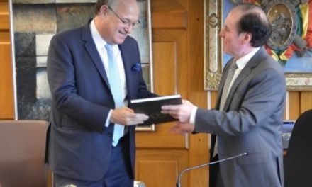 PRESIDENTE Y DIRECTORIO DEL BANCO CENTRAL DE BOLIVIA RECIBEN LA VISITA DEL PRESIDENTE Y LA VICEPRESIDENTA DEL BID