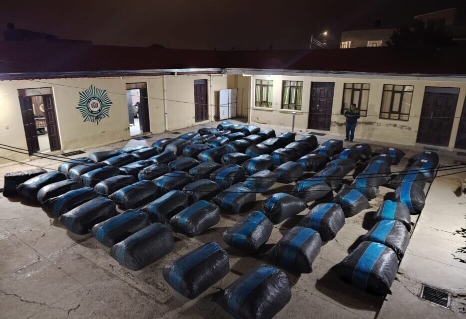 FELCN INCAUTA MÁS DE TRES TONELADAS DE MARIHUANA EN ORURO–POTOSÍ