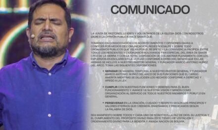 IGLESIA DIOS CON NOSOTROS SUSPENDE TEMPORALMENTE A SU PASTOR MARCO NÚÑEZ DEL ARCO