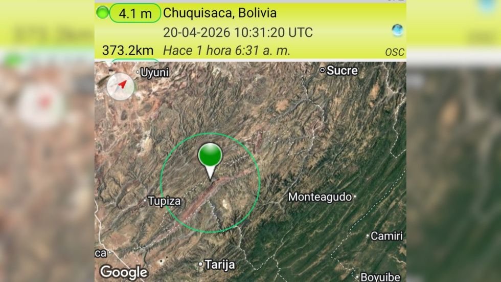 SISMO PROFUNDO DE MAGNITUD 4,1 SE REGISTRA EN CHIQUISACA