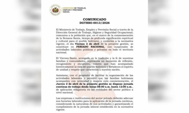 VIERNES 3 ABRIL SERÁ FERIADO NACIONAL Y EL JUEVES 2 HABRÁ JORNADA CONTINUA