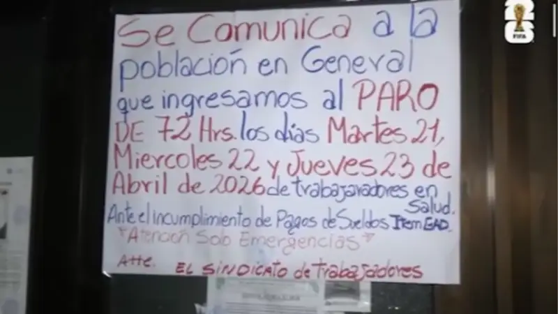 PARO DE 72 HORAS EN SALUD AFECTA LA ATENCIÓN EN HOSPITALES DE SANTA CRUZ