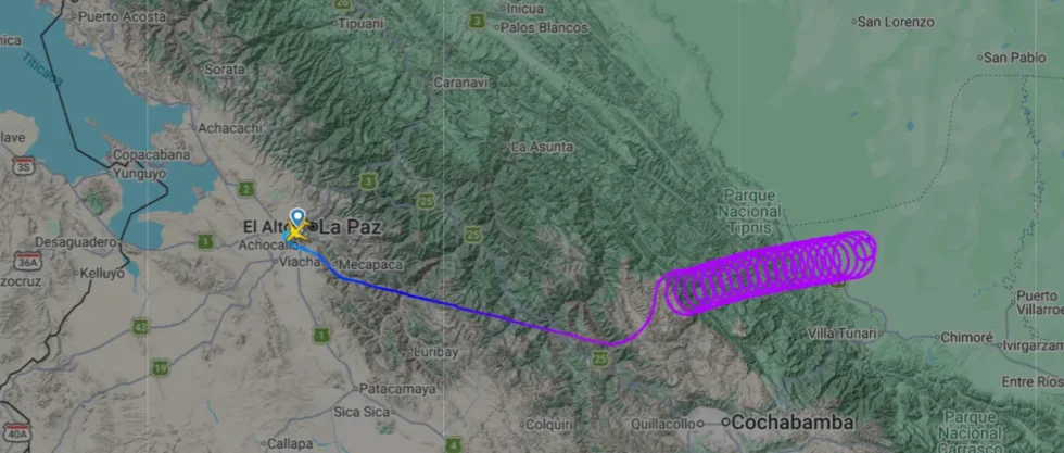 COCHABAMBA: AERONAVE CON VUELO IRREGULAR PIERDE CONTACTO CON LA TORRE DE CONTROL