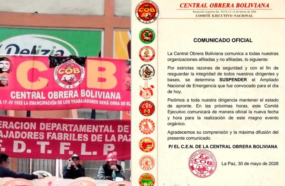 COB SUSPENDE AMPLIADO DONDE DECIDIRÍAN IR O NO AL DIÁLOGO