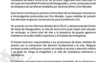 GOBIERNO LAMENTA MUERTE DE MUJER EN MEDIO DE BLOQUEOS EN DESAGUADERO