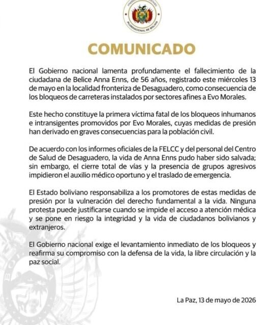 GOBIERNO LAMENTA MUERTE DE MUJER EN MEDIO DE BLOQUEOS EN DESAGUADERO