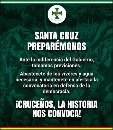 CÍVICOS PIDEN A FAMILIAS ABASTECERSE ANTE POSIBLE ESCALADA DEL CONFLICTO