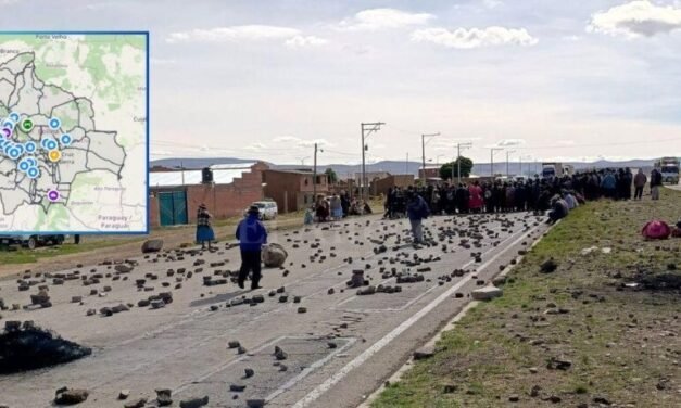 LA PAZ PERMANECE AISLADA Y EL PAÍS SUMA 54 PUNTOS DE BLOQUEO
