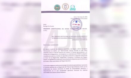 ÓRGANO JUDICIAL DA 72 HORAS AL EJECUTIVO PARA DOTAR DE SEGURIDAD A MAGISTRADOS