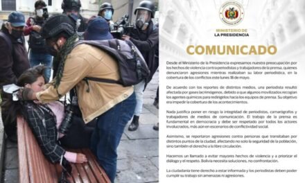 GOBIERNO CONDENA AGRESIONES A LA PRENSA DURANTE CONFLICTOS EN EL PAÍS