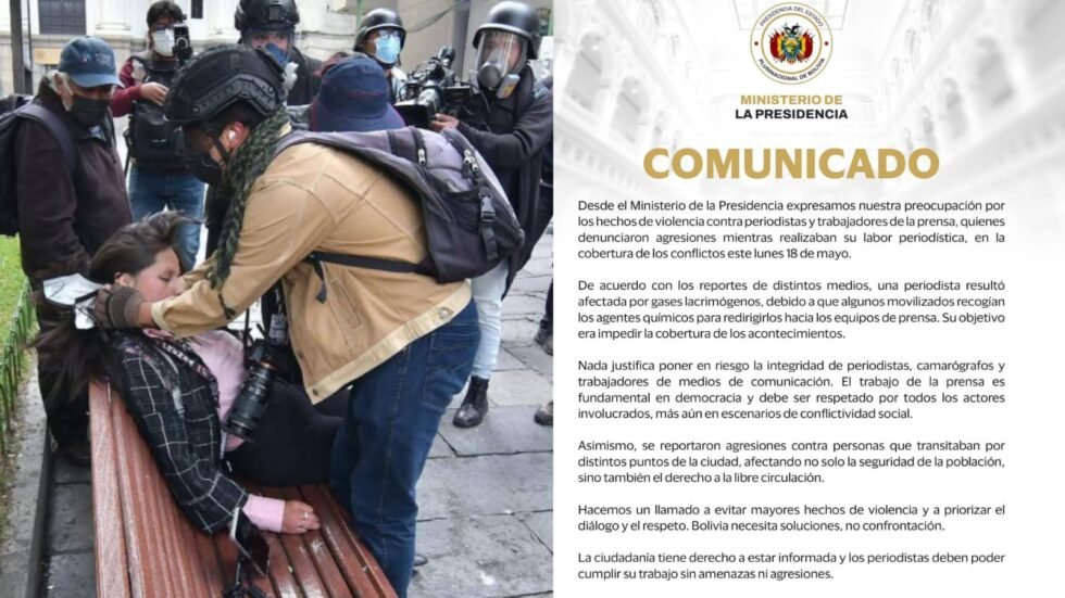 GOBIERNO CONDENA AGRESIONES A LA PRENSA DURANTE CONFLICTOS EN EL PAÍS