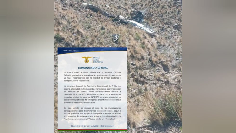 FAB CONFIRMA ACCIDENTE DE AVIONETA Y REPORTA SEIS FALLECIDOS