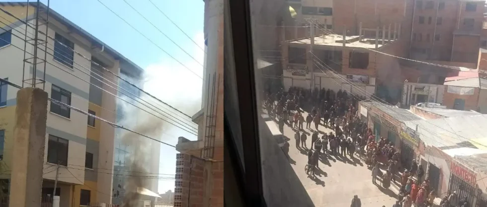INCENDIO EN LA SUBALCALDÍA DEL DISTRITO 8 GENERA TENSIÓN EN EL ALTO