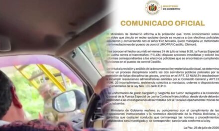 ACTIVAN PROCESO DISCIPLINARIO A POLICÍAS QUE CHARLARON CON EVO
