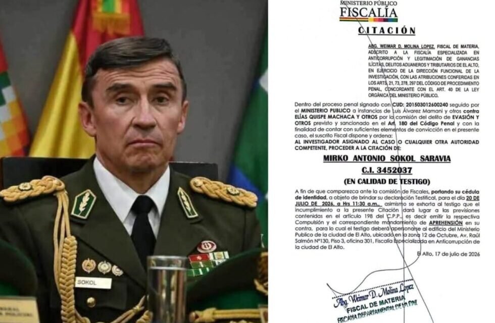 FISCALÍA CITA A MIRKO SOKOL POR LA FUGA DE EXTRANJEROS EN QALAHUMA Y CHONCHOCORO