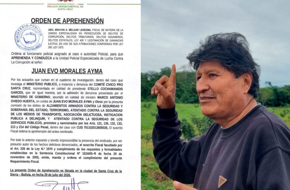 ORDENAN APREHENSIÓN DE EVO MORALES POR BLOQUEOS DE 53 DÍAS QUE AFECTARON AL PAÍS