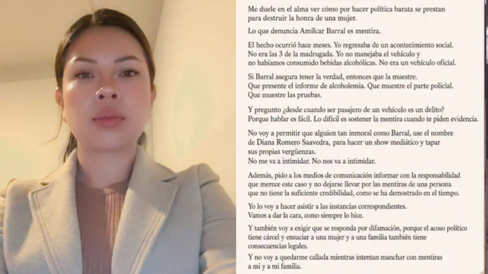DIANA ROMERO RECHAZA DENUNCIAS DE BARRAL Y ANUNCIA ACCIONES LEGALES