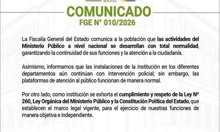 FISCALÍA GARANTIZA ATENCIÓN NORMAL PESE A PRESENCIA POLICIAL EN SUS SEDES